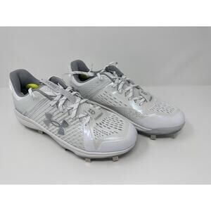 NWT Men's Under Armour Yard Low MT Baseball Cleats 3025592-100 White Size 8.5